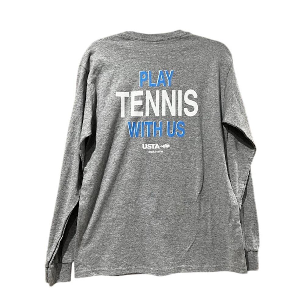 Gildan Shirt USTA Middle States Logo Gray Play Tennis with US Size M